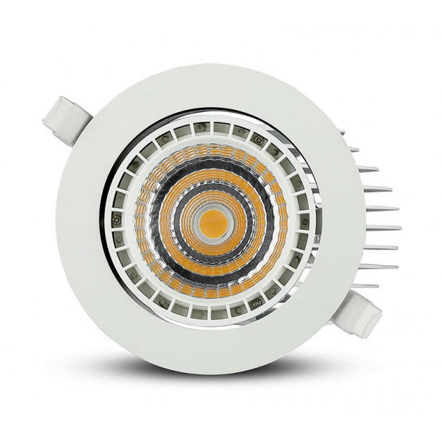 inbouwspot VT-2933 led 2650 lumen 16,5 cm aluminium wit