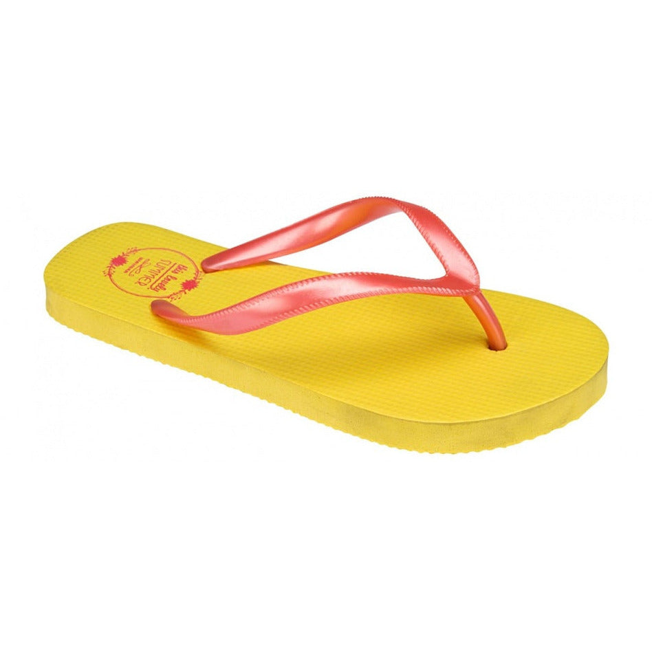 Waimea Junior Flip-Flops Print Yellow Pink Size 34