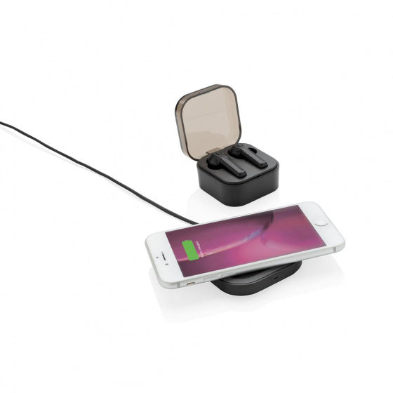 bouchons d'oreille et chargeur TWS bluetooth ABS noir
