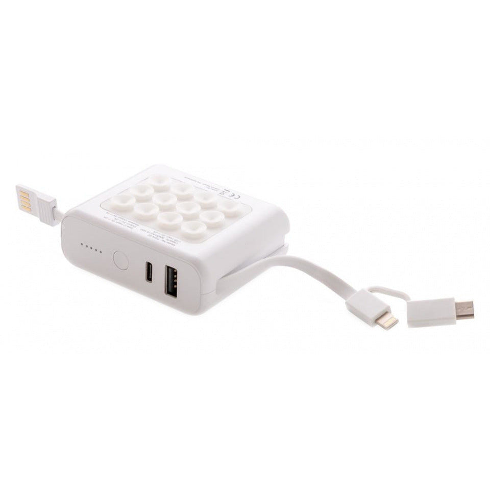 Xd collection Powerbank met draadloze oplader 7,2 cm wit