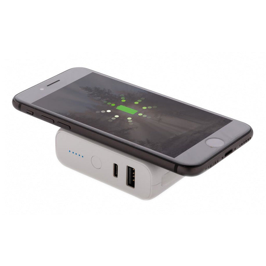 Xd collection Powerbank met draadloze oplader 7,2 cm wit