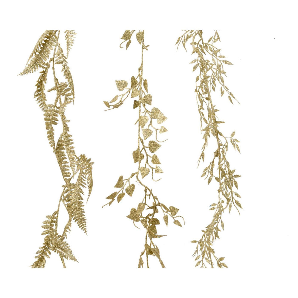 Decoris guirlande glitter kunststof goud 180cm