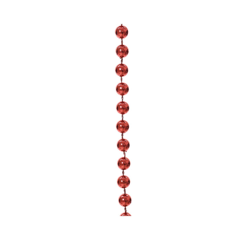 Decoris kralenslinger glans kerst rood 10 meter