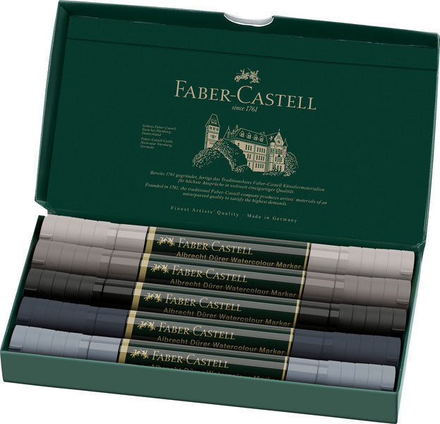 Faber Castell FC-160306 WK25 aquarelmarker FC Albrechtdürer 5 stuks grijstinten