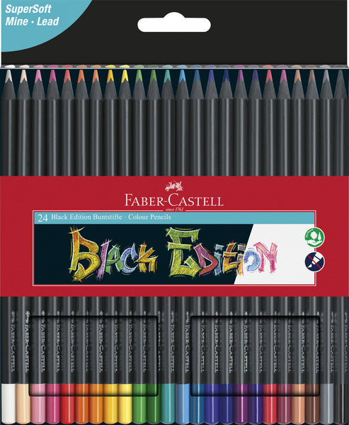 Faber castell fc-116424 kleurpotloden zwarte editie in etui 24 stuks
