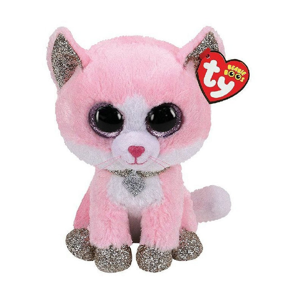 Ty Beanie Boo's Fiona roze kat, 15 cm