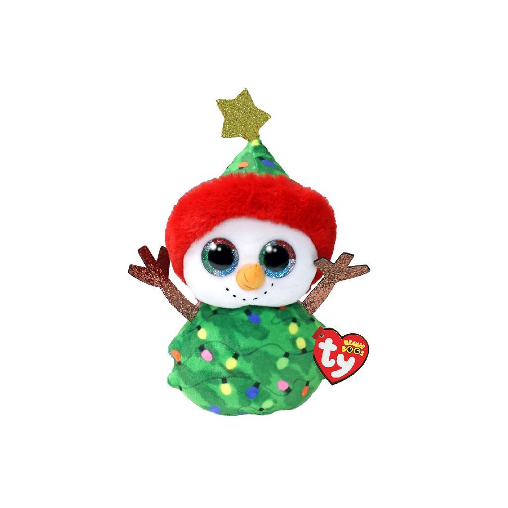 Ty Beanie Boo's kerst sneeuwpop slinger, 15 cm