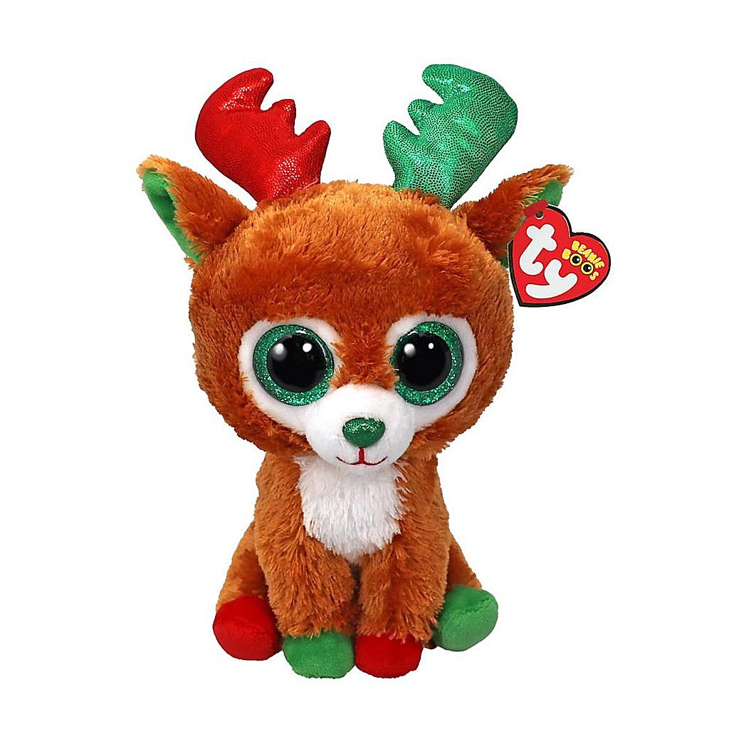 Ty beanie boos knuffel rendier klatergouden tenen 15 cm