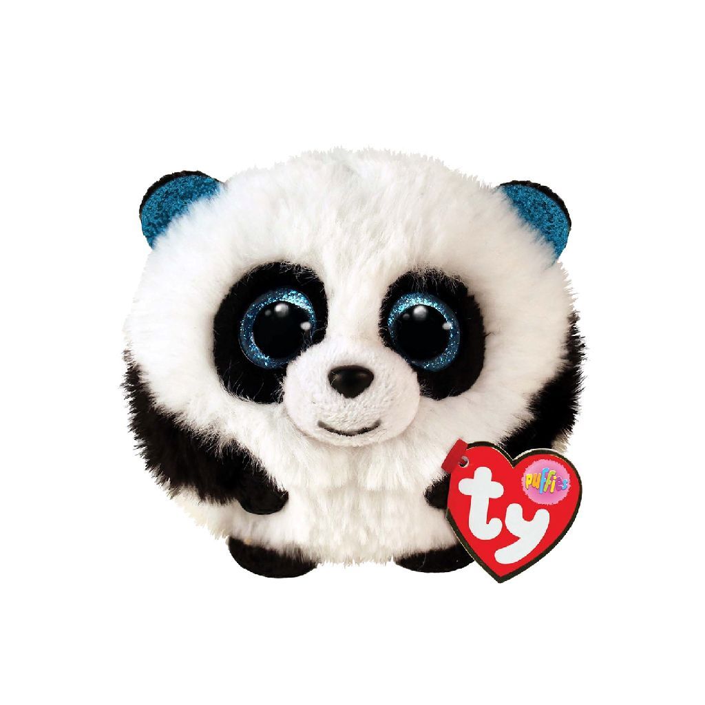 Ty puffies knuffelbal panda bamboe 10 cm