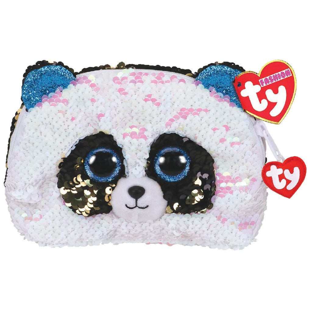 Ty fashion handtas panda bamboe 20 cm zwart wit