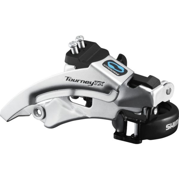 Shimano voorderailleur 7 8-speed tourney fd-tx800 top swing - lage klem - 42-48t - zwart zilver