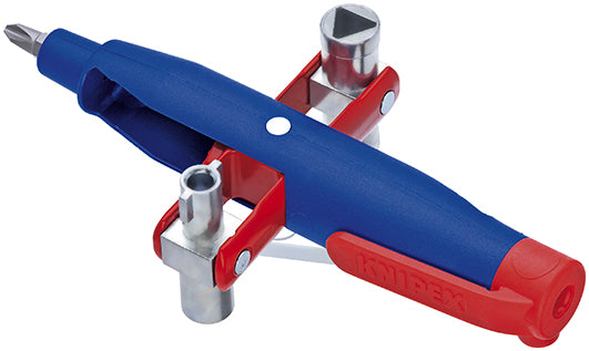 Knipex stiftschakelkastsleutel 00 11 07 dopsleutel (blauw rood, lengte 145 mm)