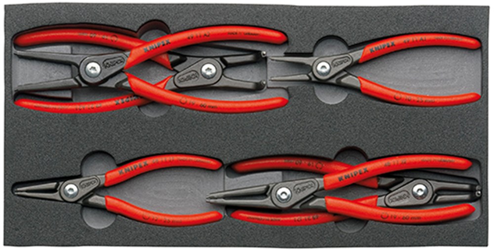 Knipex tangen-set srz ii 00 20 01 v09 tangenset (rood zwart, 4-delig)