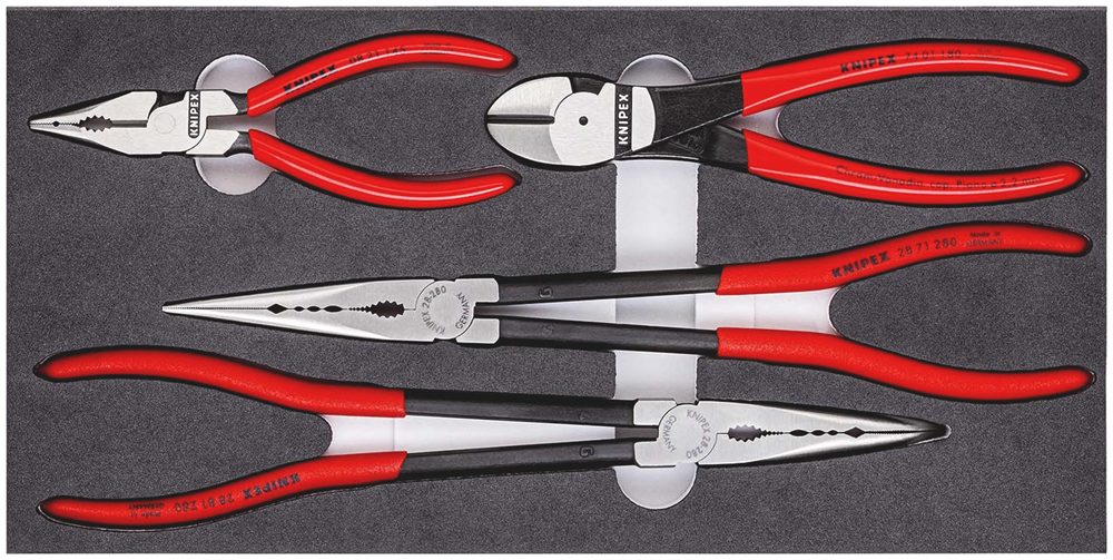 Knipex tangen-set automotive 00 20 01 v16 tangenset (rood zwart, 4-delig)