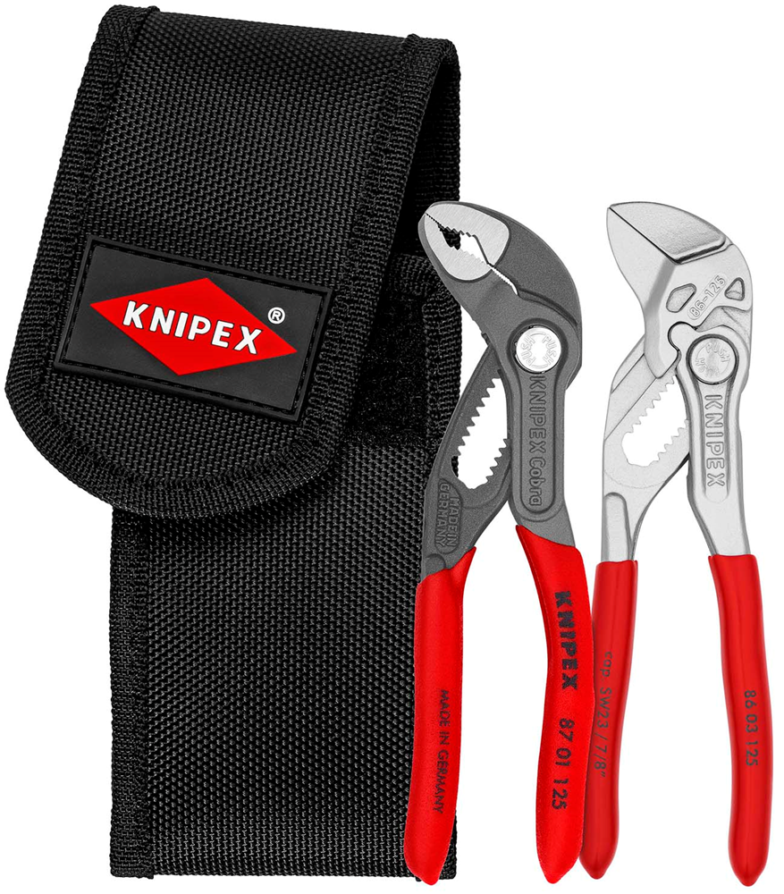 Knipex mini-tangenset in gereedschapsriem (rood zwart)