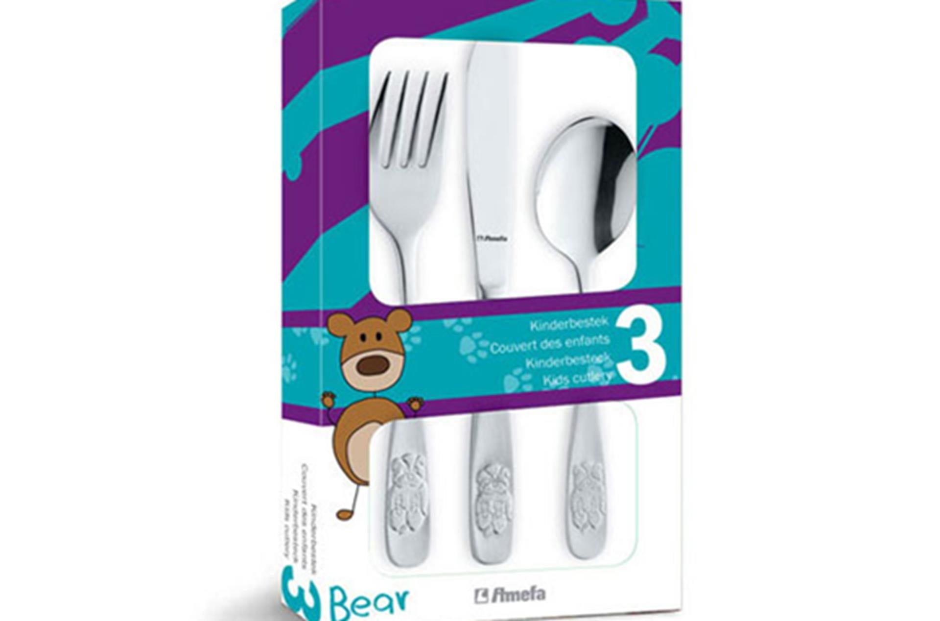 Amefa kinderbestekset beer 3-dlg