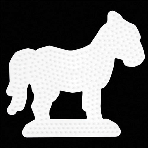 Hama strijkkralen grondplaat paard wit