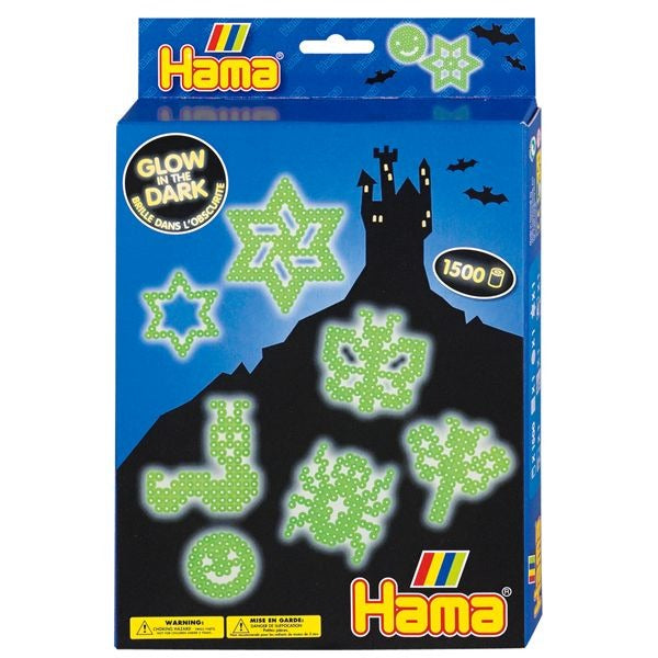 Hama strijkkralenset - lichtgevend in het donker, 1500st.