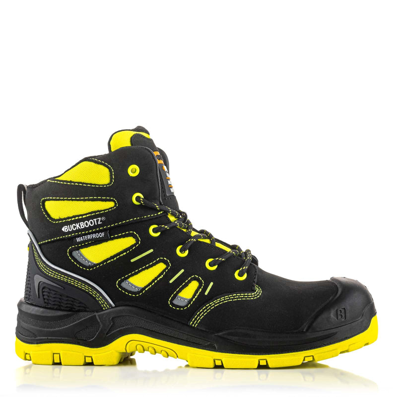 Buckbootz werkschoen bviz2 hoog s3 + kn | zwart oranje bviz2or | maat 45 - 00.176.084.45