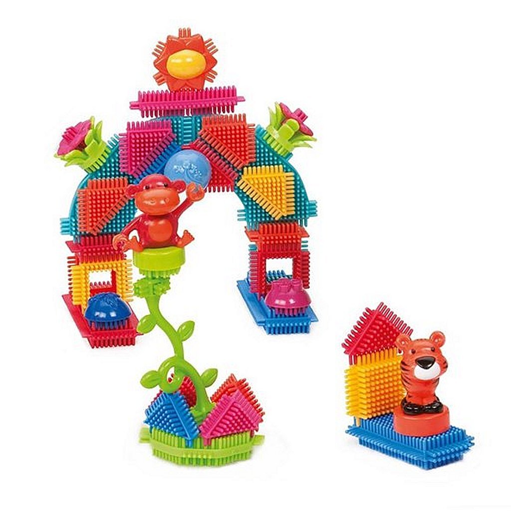 Borstelblokken jungle emmer met 54 stuks