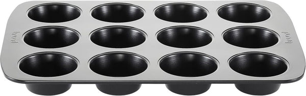 Brund muffinvorm 12 vakjes zwart