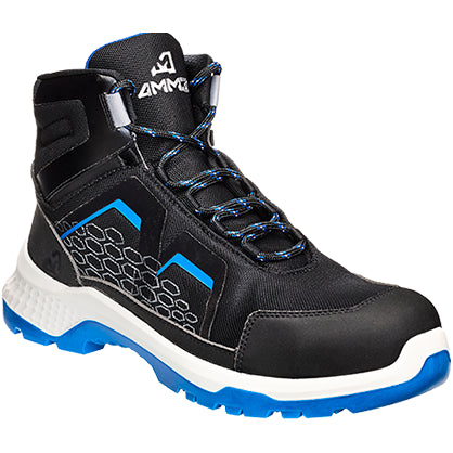 Emma werkschoen crossforce fly d hoog s3 | zwart blauw | maat 37 - 8715316154089