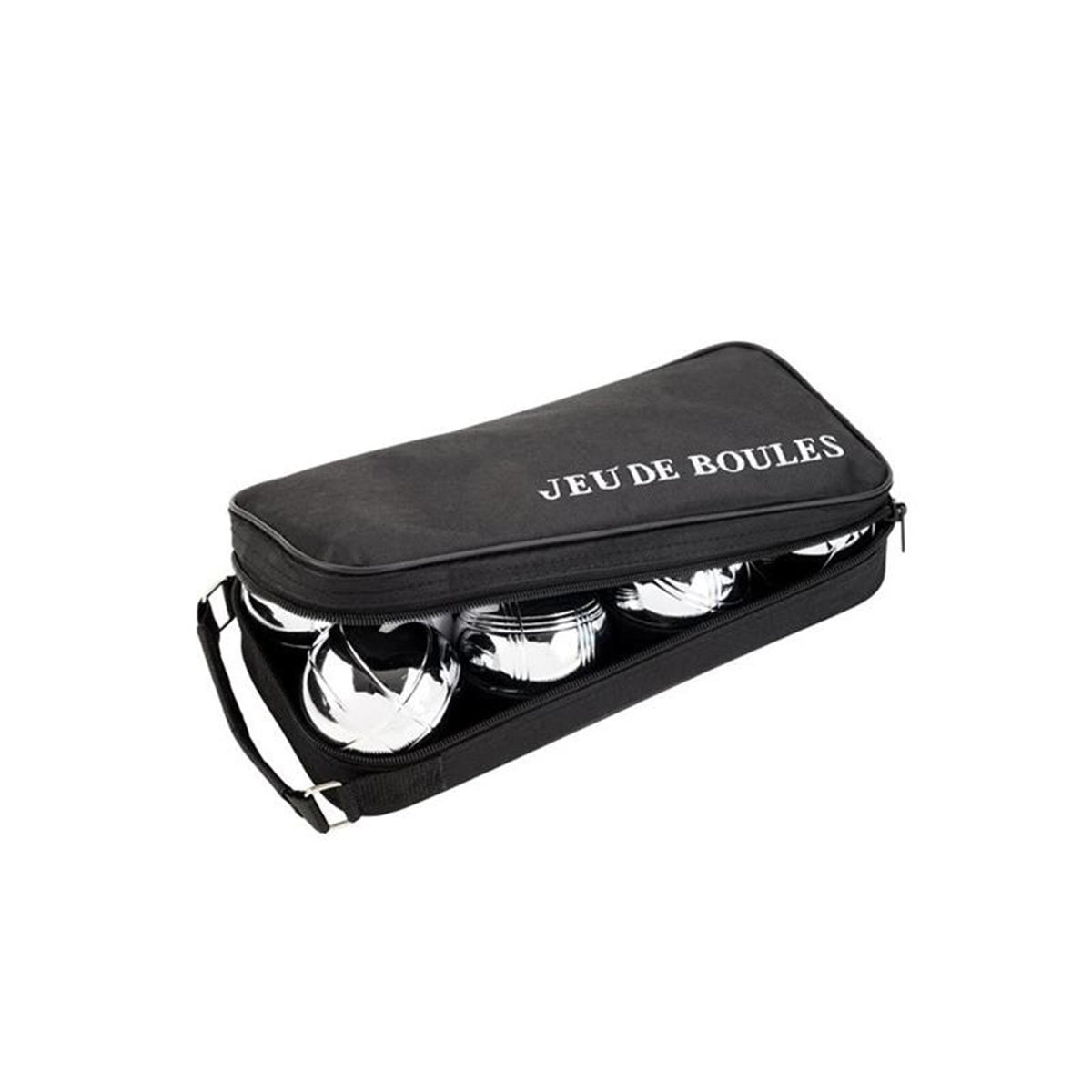 Engelhart boules set 8 metal balls in black bag