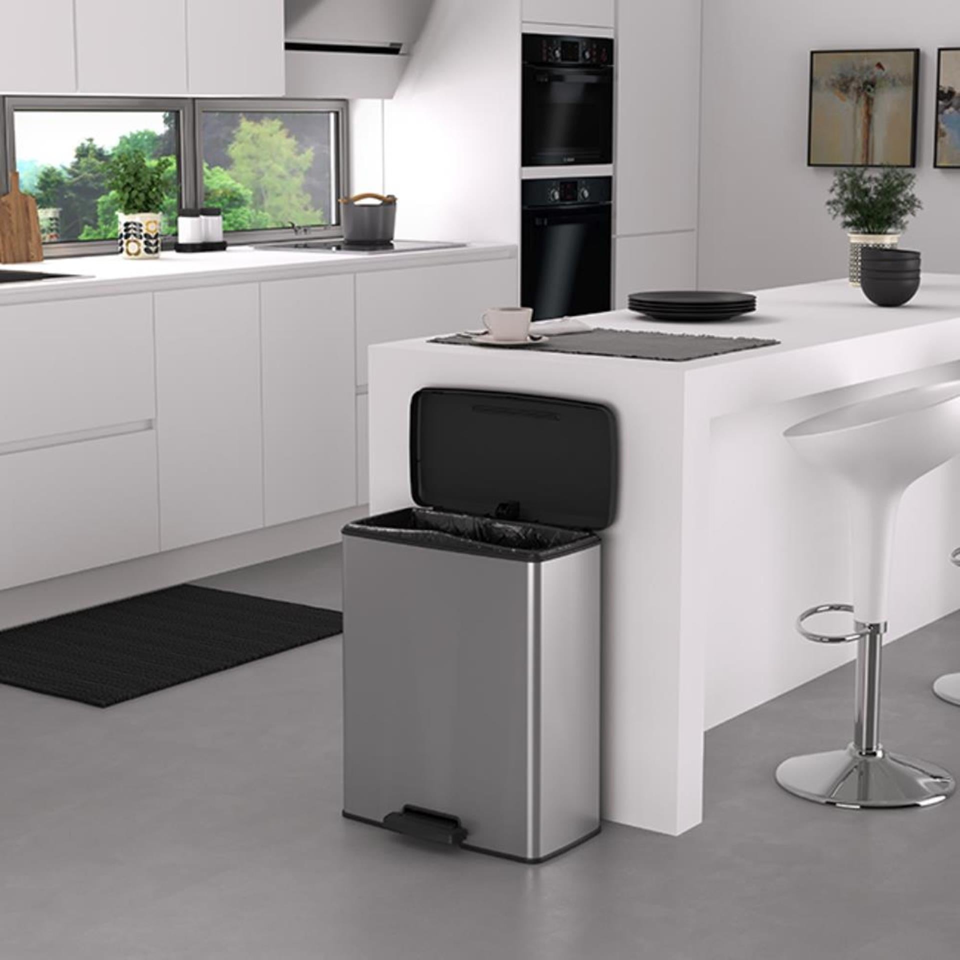 Curver decobin pedaalemmer 65l zilver metallic