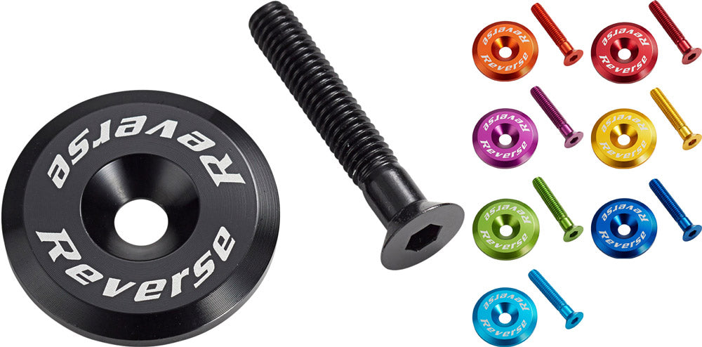 Reverse components stem cap with bolt | red