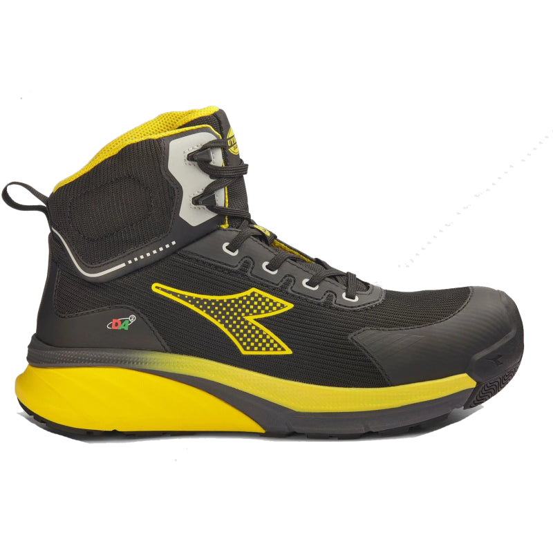 Diadora werkschoen vortex da2 mid s3s 182041 | zwart yellow croms | maat 36 - 8054795150640
