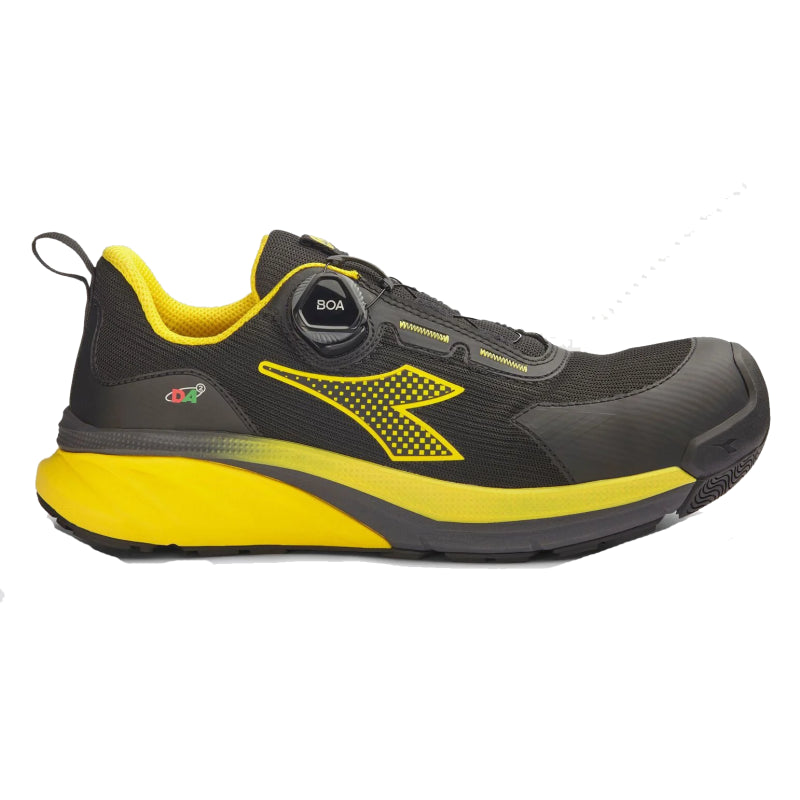 Diadora werkschoen vortex da2 boa low s3s 182332 | zwart yellow croms | maat 41 - 8054795151920