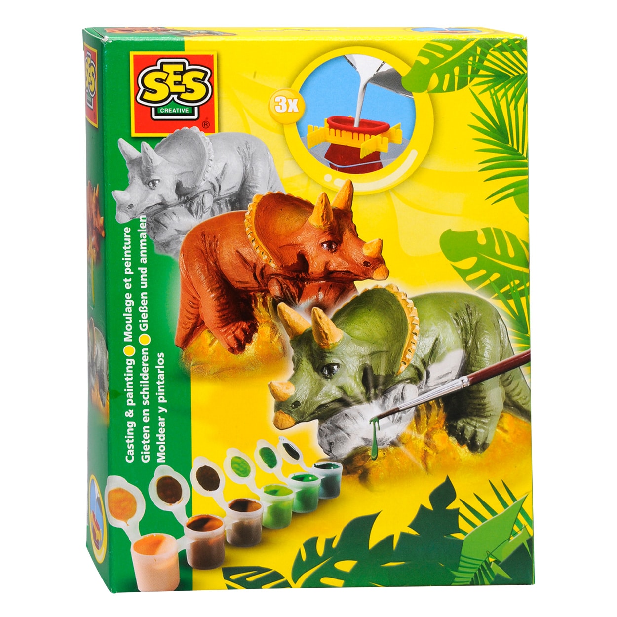 Ses gipsgieten en schilderen triceratops