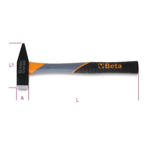 Marteau Beta 300 grammes, 300mm de long. Avec poignée en plastique