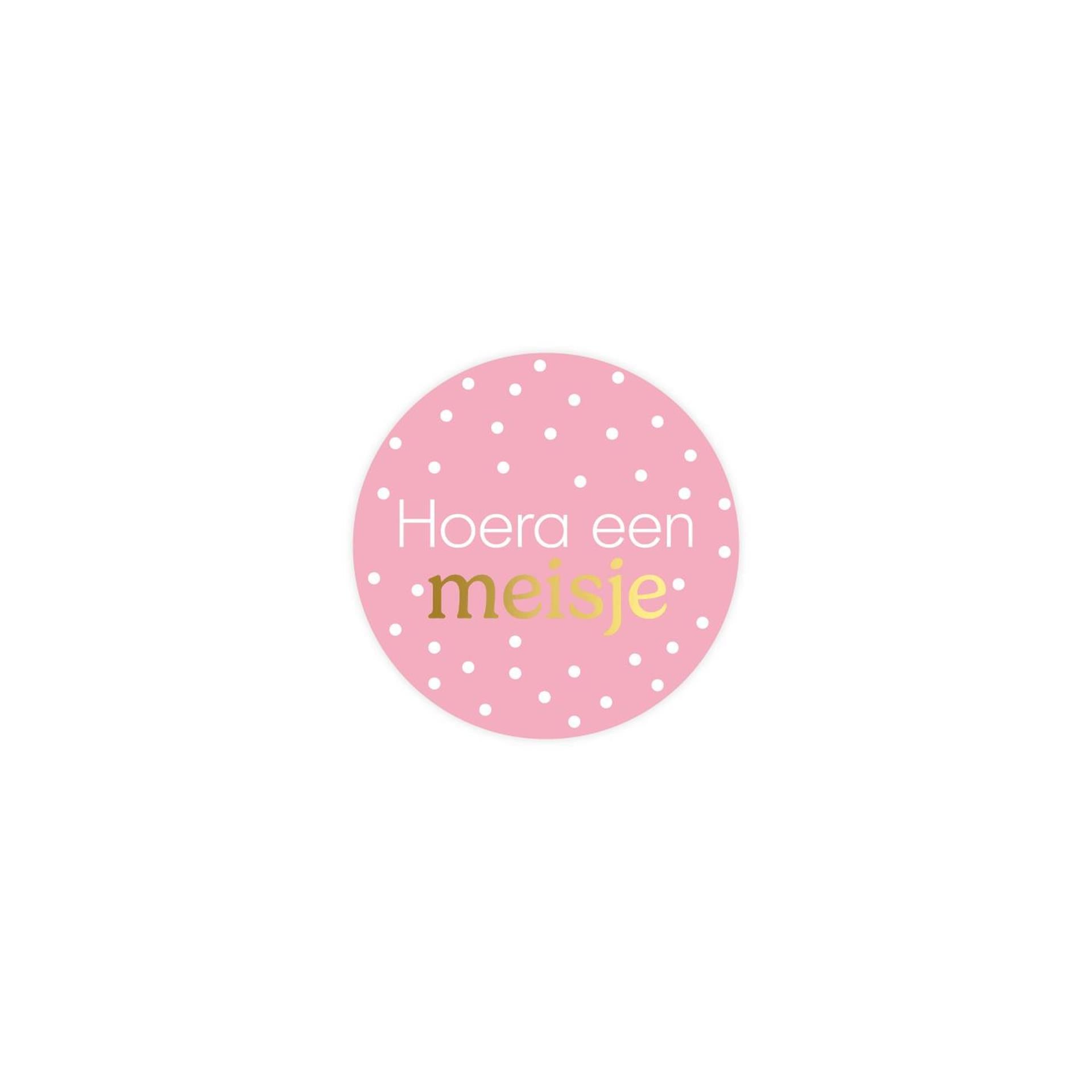 Kassaplan stickers hoera een meisje ø40mm 250st