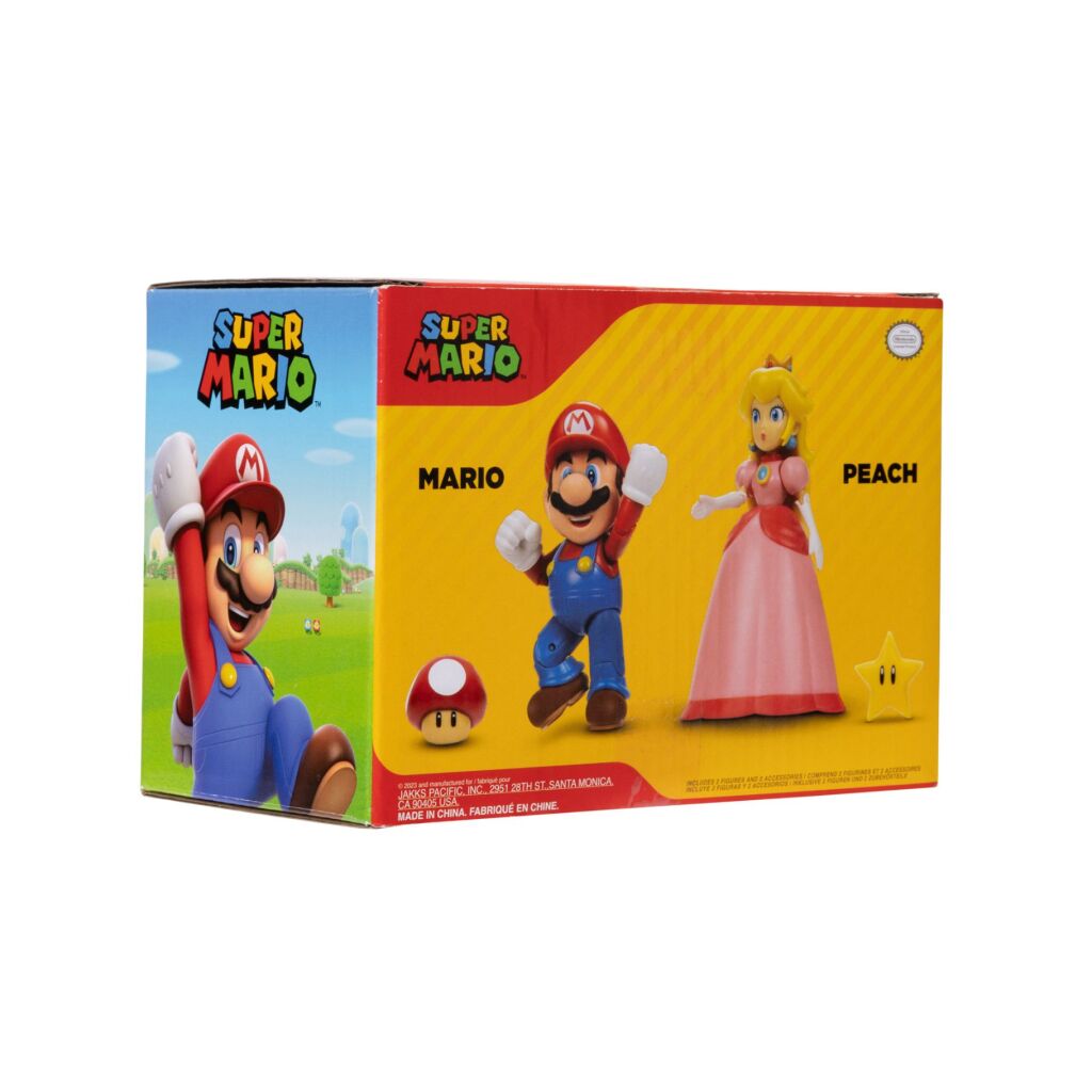 Super mario figuren mario perzik 10 cm 2-pack