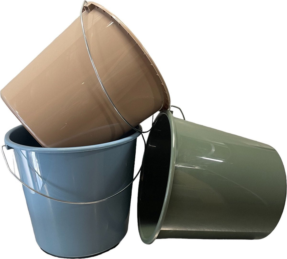 Huishoudemmer 10 ltr rood blauw groen
