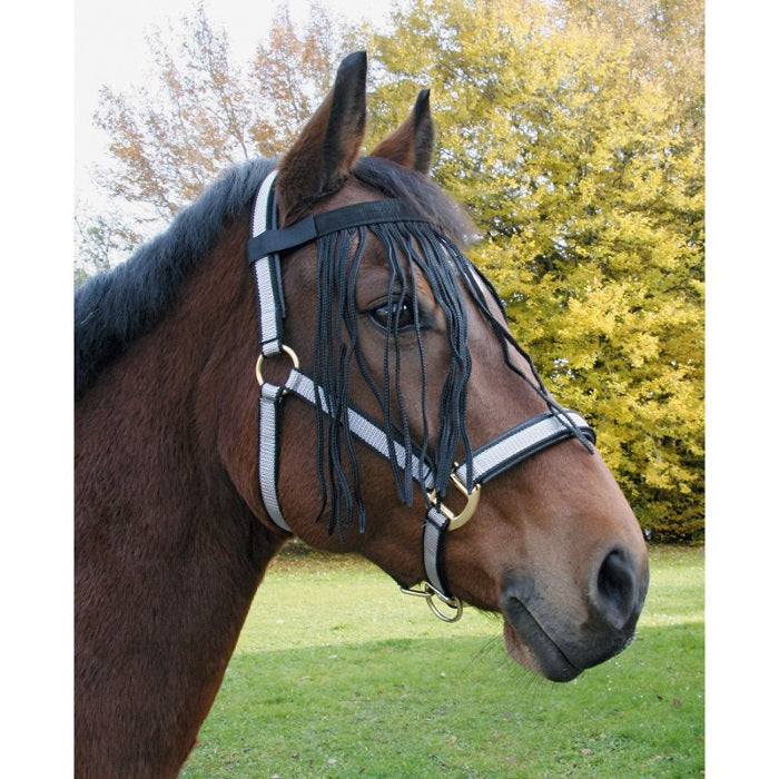 Producten vliegenfrontriem nylon zwart pony