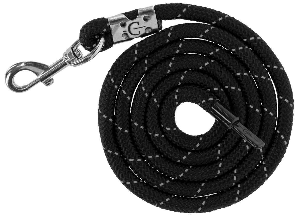 Abi producten halstertouw reflective blacksilver karjnhaak