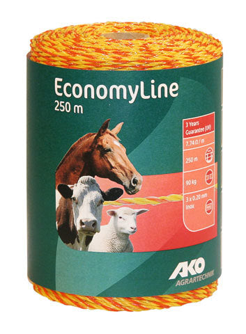 Ako producten economyline schrikdraad geel oranje 3rvs 0 20 250m