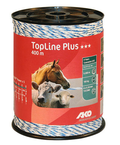 Ako producten topline plus schrikdraad wit blauw 3x0 30 tricond 400m