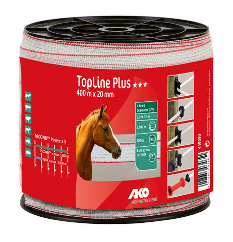 Ako producten topline plus schriklint wit rood 2cm 400m