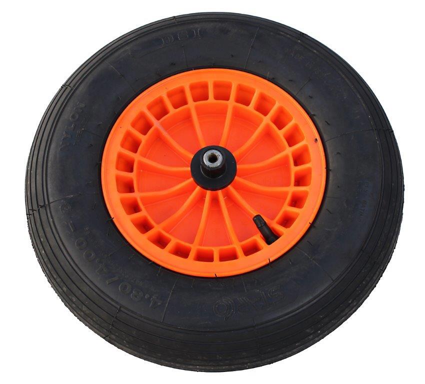 Fort producten wiel 4 80 4 00x8 2ply band kunststof velg oranje as 13cm