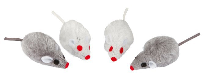 Producten muis grijswit 5cm 4 stuks