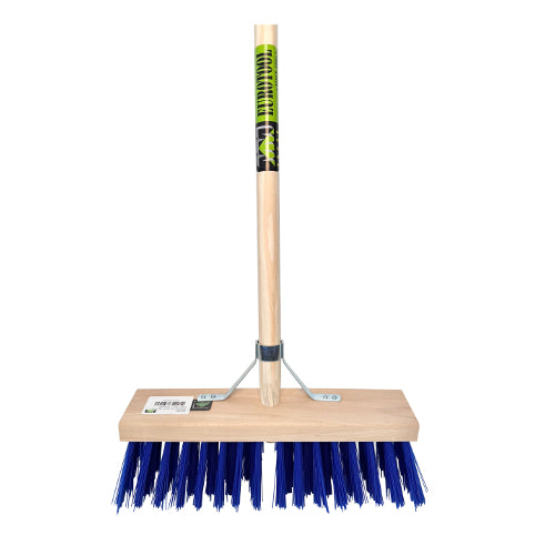 Mm eurotool producten stalbezem pvc blauw 36cm fsc plussteel 150cm plusstokhouder