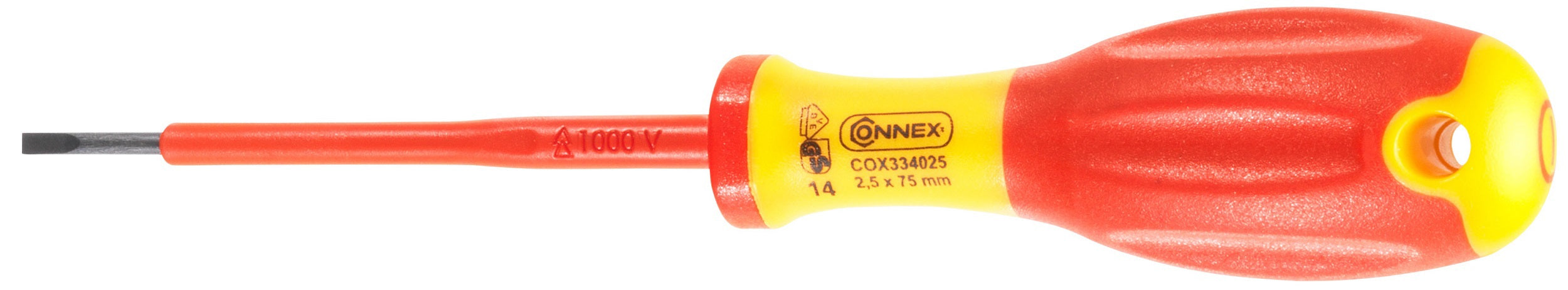 Connex producten schroevendraaier plat 25x75 geisoleerd 1kv