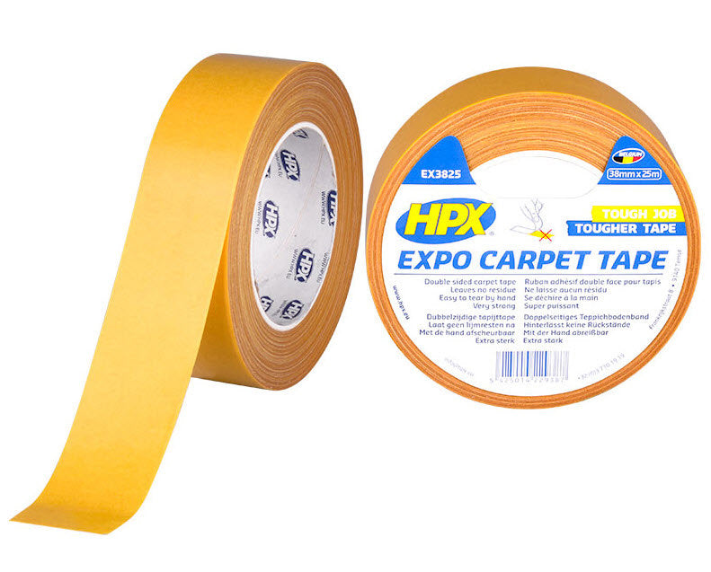 Hpx producten expo carpet tape transparant 38mm x 25m