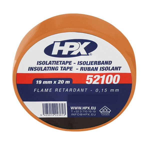 Hpx producten isolatietape 52100 vde 19mm 20mtr bruin