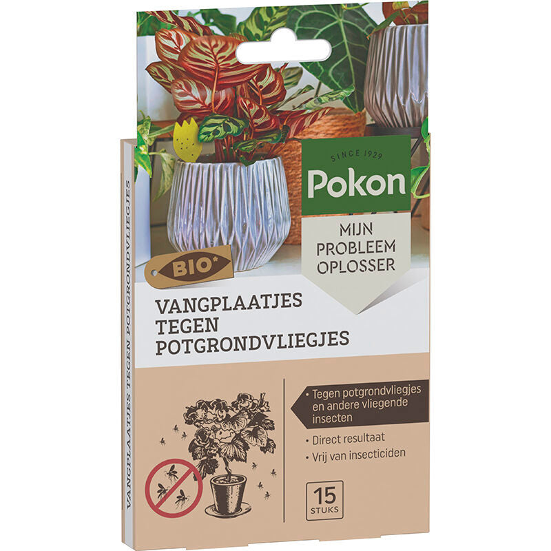 Pokon producten bio vangplaatjes tegen potgrondvliegjes 15st