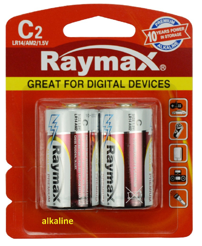 Raymax producten batterij alkaline lr14 c 15v x2st