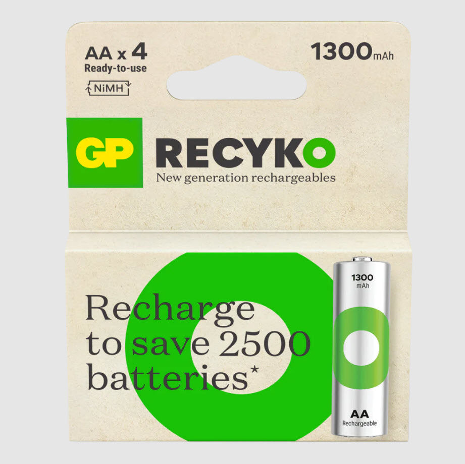 Gp producten batterij oplaadbaar aa 1300mah x4st